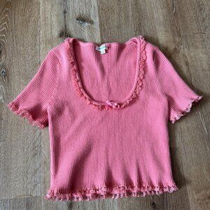 For Love & Lemons Pink Calla‎ knit top Size S